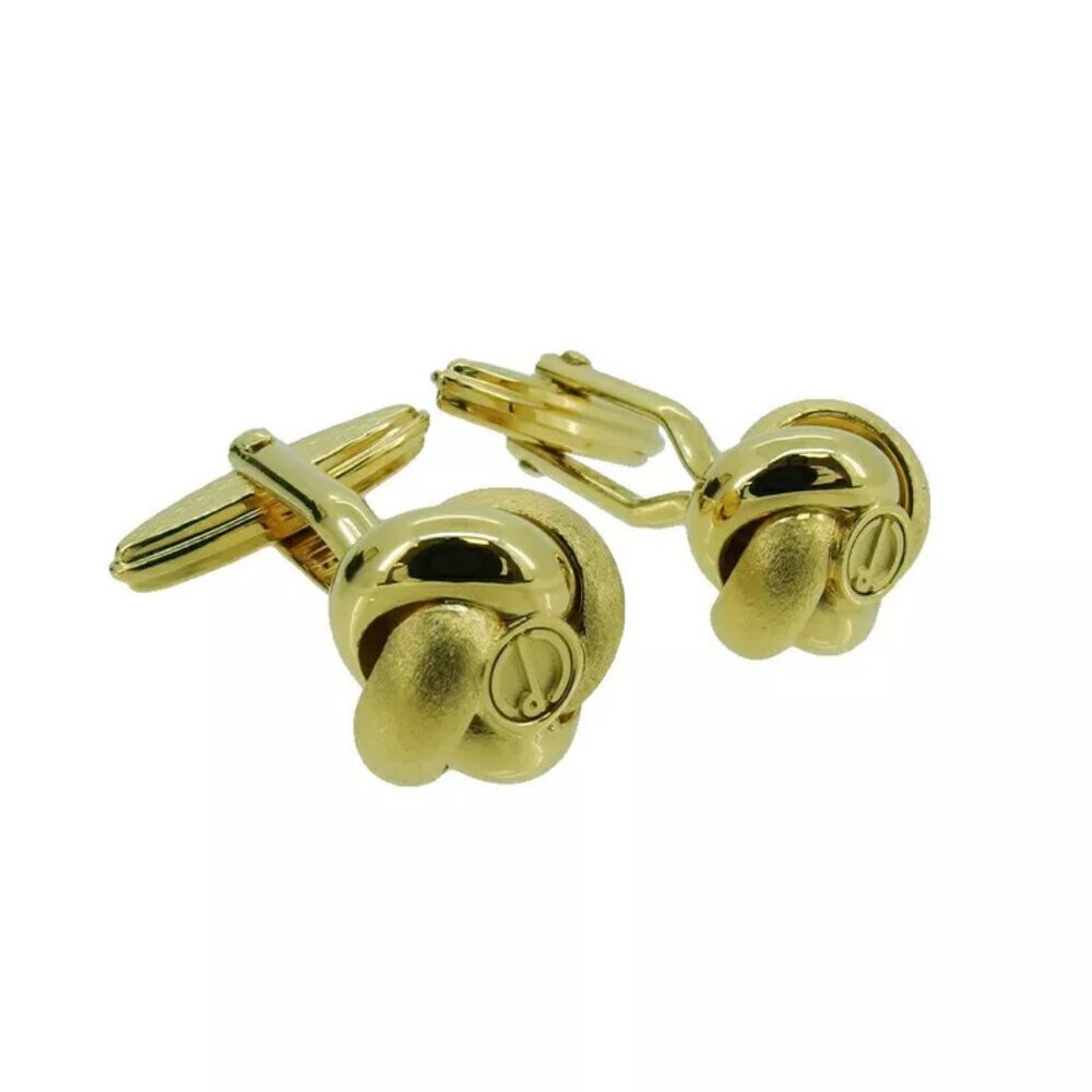 DUNHILL Cuffs D Mark Gold Bracket Authentic USED - Picture 3 of 9